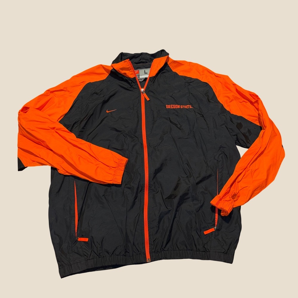 Nike Oregon State Beavers Full Zip Windbreaker Jacket Mens Large Team Gear 90s